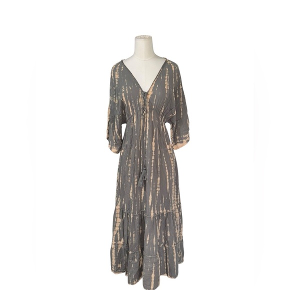 BALI QUEEN - Kaftan Maxi Tie Dye Dress - One Size - Picture 2 of 6